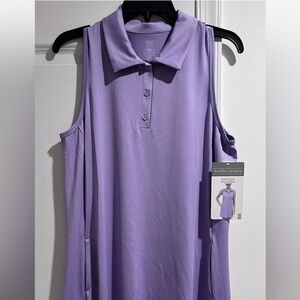 Ladies, medium purple lilac polo dress with pockets